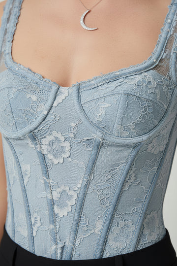 Top bra blu